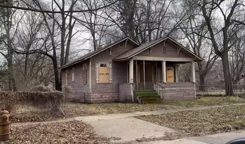 Boarded-up abandoned home in Benton Harbor